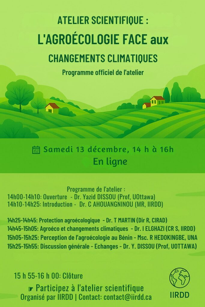 Mini-atelier international : L’agroécologie face aux changements climatiques