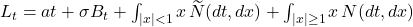 L_t = a t + \sigma B_t + \int_{|x| < 1} x\, \widetilde{N}(dt, dx) + \int_{|x| \geq 1} x\, N(dt, dx)